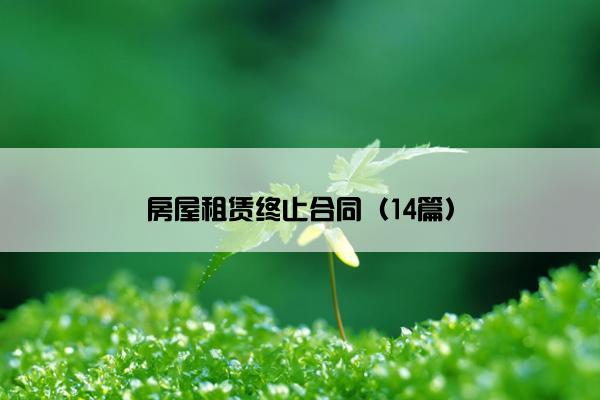 房屋租赁终止合同（14篇）