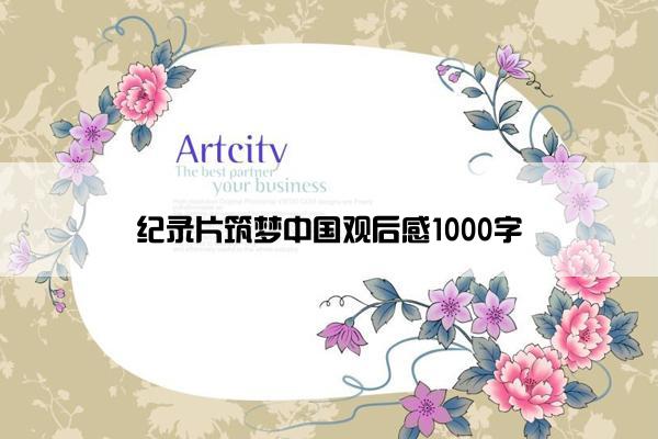 纪录片筑梦中国观后感1000字