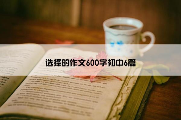 选择的作文600字初中6篇